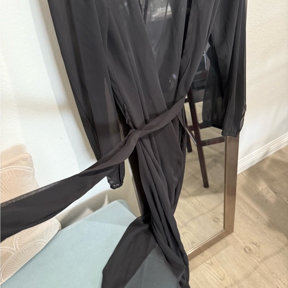 ASOS Elegant Black Sheer Maxi Dress/Cover Up - Picture 7 of 13